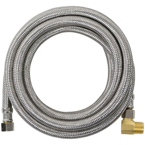 Braided Stainless Steel Dishwasher Connector with Elbow, 10ft