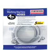 Certified Appliance Accessories 2 pk Braided Stainless Steel Washing Machine Hoses, 4ft