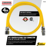 Coated Flexible Gas Connector, 1/2-In. OD, 1/2-In. MIP x 1/2-In. FIP