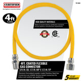 Coated Flexible Gas Connector, 3/8-In. OD, 1/2-In. MIP x 1/2-In. FIP