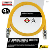 Coated Flexible Gas Connector, 5/8-In. OD, 1/2-In. MIP x 1/2-In. MIP