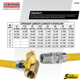Coated Flexible Gas Connector, 5/8-In. OD, 1/2-In. MIP x 3/4-In. FIP Angle Valve