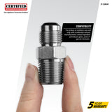 1/2-In. OD Flare (Tapped) Steel Gas Fitting, 1/2-In. MIP x 3/8-In. FIP