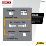 1/2-In. OD Flare (Tapped) Steel Gas Fitting, 1/2-In. MIP x 3/8-In. FIP