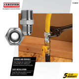 5/8-In. OD Flare (15/16-16 Thread) Steel Gas Fitting, 3/4-In. MIP x 1/2-In. FIP