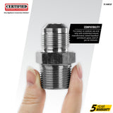 5/8-In. OD Flare (15/16-16 Thread) Steel Gas Fitting, 3/4-In. MIP x 1/2-In. FIP