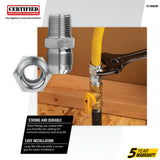 5/8-In. OD Flare (15/16-16 Thread) Steel Gas Fitting, 1/2-In. MIP x 3/8-In. FIP