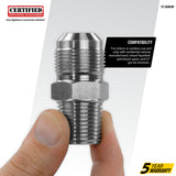 5/8-In. OD Flare (15/16-16 Thread) Steel Gas Fitting, 1/2-In. MIP x 3/8-In. FIP