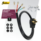 4-Wire Eyelet 40-Amp Range Cord, 4 Ft.