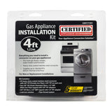 Coated Stainless Steel Gas Appliance Installation Kit, 4 Ft.
