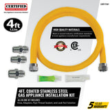 Coated Stainless Steel Gas Appliance Installation Kit, 4 Ft.