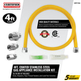Coated Stainless Steel Gas Dryer Installation Kit, 4 Ft.