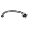 Braided Stainless Steel Toilet Supply Line, 3/8 In. FCM x 7/8 In. Female Ballcock, 12 In.