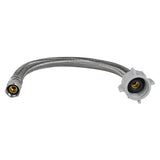 Braided Stainless Steel Toilet Supply Line, 3/8 In. FCM x 7/8 In. Female Ballcock, 12 In.