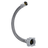 Braided Stainless Steel Toilet Supply Line, 3/8 In. FCM x 7/8 In. Female Ballcock, 12 In.