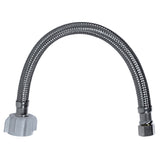 Braided Stainless Steel Toilet Supply Line, 3/8 In. FCM x 7/8 In. Female Ballcock, 12 In.