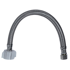 Braided Stainless Steel Toilet Supply Line, 3/8 In. FCM x 7/8 In. Female Ballcock, 12 In.