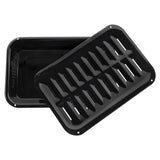 Heavy-Duty Porcelain Broiler Pan & Grill Set