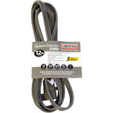 15-Amp Grounded Appliance Extension Cord, 12ft (Gray)