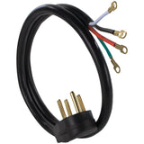 Certified Appliance Accessories 90-2062 4-Wire Eyelet 40-Amp Range Cord, 5ft (Black)