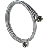 Certified Appliance Accessories WM60SSL2PK 2 pk Braided Stainless Steel Washing Machine Hoses with Elbow, 5ft (Silver)