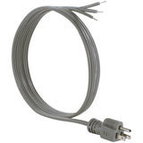 Certified Appliance Accessories 15-0346ST 15-Amp Grounded Straight Plug Head Power Supply Cord, 6ft (Gray)