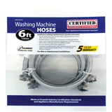 Certified Appliance Accessories WM72SS2PK 2 pk Braided Stainless Steel Washing Machine Hoses, 6ft (Silver)