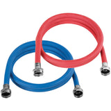 Certified Appliance Accessories 2 pk Red/Blue EPDM Washing Machine Hoses, 4ft