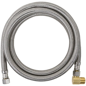 Certified Appliance Accessories DW72SSBL Braided Stainless Steel Dishwasher Connector with Elbow, 6ft (Silver)