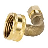 Certified Appliance Accessories BELBLFW34381 Dishwasher Elbow with Nut & Compression Ferrule, 3/4" FGH (Female Garden Hose) x 3/8" MIP (Male Iron Pipe) (Gold)