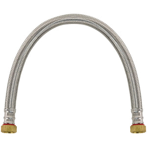 Braided Stainless Steel Water Heater Connector, 1.5ft