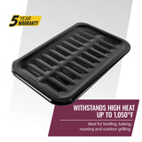 Heavy-Duty Porcelain Broiler Pan & Grill Set