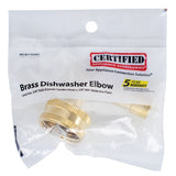 Certified Appliance Accessories BELBLF34383 Dishwasher Elbow, 3/4" FGH (Female Garden Hose) x 3/8" MIP (Male Iron Pipe) (Gold)