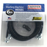 WM72BR2PK 2 pk Black EPDM Washing Machine Hoses, 6ft