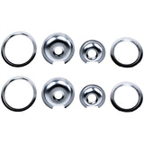 Certified Appliance Accessories 50003-C Chrome Style D Hinged 2 Large 8" & 2 Small 6" Replacement Drip Pans Plus Rings for GE & Hotpoint Electric Ranges (Silver)
