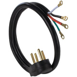 Certified Appliance Accessories 90-2082 4-Wire Eyelet 50-Amp Range Cord, 5ft (Black)