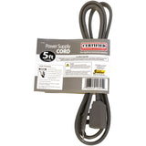 Certified Appliance Accessories 15-0345 15-Amp Grounded Right-Angle Plug Head Power Supply Cord, 5ft (Gray)