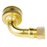 Certified Appliance Accessories BELBLF34382 Dishwasher Elbow with Nut & Compression Ferrule, 3/4" FGH (Female Garden Hose) x 3/8" MIP (Male Iron Pipe) (Gold)