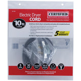 3-Wire Eyelet 30-Amp Dryer Cord, 10ft