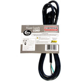 Certified Appliance Accessories 15-0336ST 10-Amp Grounded Straight Plug Head Power Supply Cord, 6ft (Black)