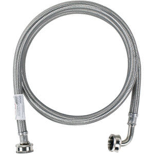 Braided Stainless Steel Washing Machine Hose with Elbow, 4ft