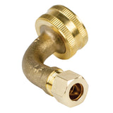 Certified Appliance Accessories BELBLFW34381 Dishwasher Elbow with Nut & Compression Ferrule, 3/4" FGH (Female Garden Hose) x 3/8" MIP (Male Iron Pipe) (Gold)